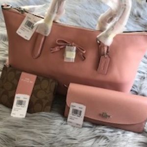 Coach Satchel Purse w/ Wallet and Wristlet